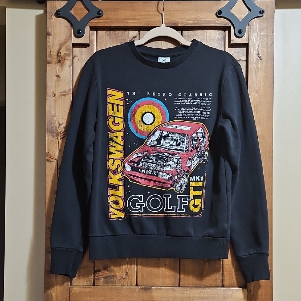 Volkswagon Golf GTI Retro Inspired Black Sweatshirt Med